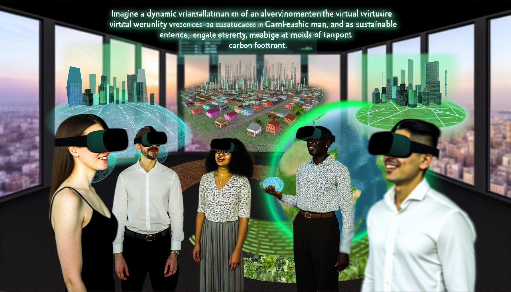 持続可能な仮想世界とグリーンメタバースプラットフォームの3D環境
